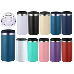 2023 Amazn Hot Selling 16oz 4 in 1 Simple Modern Vaccum Can Cooler Yety Sublimation Can Cooler For Beer Yety Can Holder