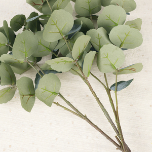 Planta Artificial Verde, Eucalipto de 3 Ramas, Eucalipto de Seda Individual, Rama Verde de Lysimachia para Decoración del Hogar, Arreglos Florales - Product Image 5