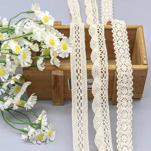 Nastro in pizzo all'uncinetto in puro cotone, vintage, con bordo smerlato, per Junk Journal, abiti in lino e decorazioni rustiche per matrimoni - Product Image 2