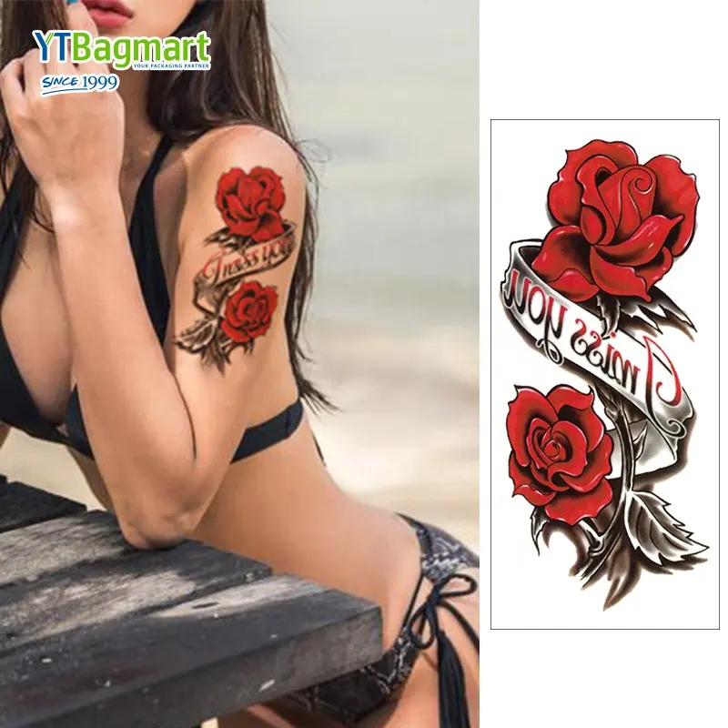 YTBagmart Hot Sale Eco-Friendly Supper Large Waterproof Temporary Removable Fake Tattoos Full Arm Sleeve Sticker Tattoo