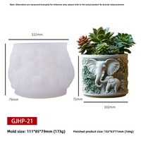 DUMO Éléphant Pot à bougie Moule en silicone pour la fabrication de gobelets en plâtre Moule en résine pour la décoration intérieure Cadeaux