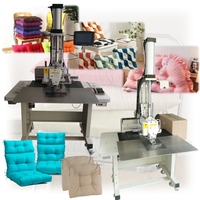 Machine à coudre automatique pour oreillers, coussins de chaise et motifs ronds pour ensembles de canapés