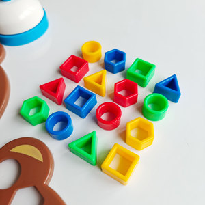 Mini juego de emparejamiento de osos, formas geométricas, juguete educativo de plástico para niños de 3 a 6 años, juego de mesa de aprendizaje Montessori - Product Image 2
