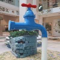 Fontaine de robinet magique Top vente moderne acrylique extérieur décoratif grand géant caractéristique de l'eau magique robinet flottant fontaine d'eau