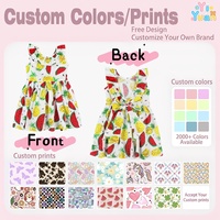 Robe d'été sans manches à volants pour petites filles, motif personnalisé OEM ODM, imprimé fruits, écoresponsable, pastèque et ananas