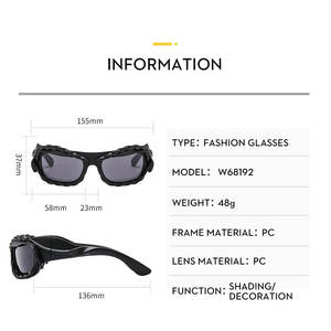 Personnalité 2000'S Hip Hop Lunettes Unisexe <span class=keywords><strong>Futuriste</strong></span> UV400 Lunettes De Sport Spice Girls Coupe-Vent Équitation Y2K Lunettes De Soleil - Product Image 5