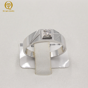 แหวนผู้ชายดีไซน์มินิมอลระดับไฮเอนด์ ทองคำขาว 18K เพชรเพาะเลี้ยงสี D พร้อมใบรับรอง IGI ขนาดสั่งทำพิเศษ/สลักข้อความด้านใน - Product Image 3