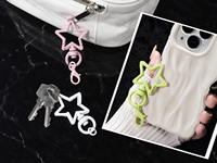 Pendentif de voiture étanche en forme d'étoile avec fermoir mousqueton coloré, accessoire de décoration pour sac à main, cadeau pour femme