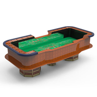 YH Deluxe Table de Poker Craps marron de haute qualité avec accoudoir en cuir
