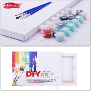 Pintura por Números Personalizada con <span class=keywords><strong>Foto</strong></span>, Lienzo Enmarcado, Moderno, DIY, Pintado a Mano, Impresión UV, Logotipo Personalizado, Decoración de Paisajes, Pinceles - Product Image 2