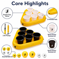 Table de beer pong gonflable JH 6FT avec 12 gobelets et balles, jeu de fête aquatique flottant en forme de triangle pour piscine, pelouse et plage, vente en gros