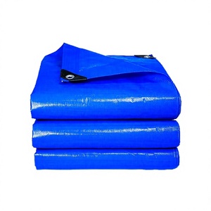 Bâche PE imperméable de haute qualité, bleue, pour extérieur, enduite, double face, résistante aux déchirures, pour camions et couvertures de cargaison - Product Image 2