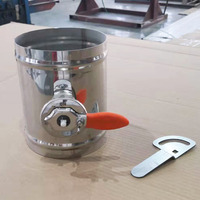 Système de CVC, registre de ventilation circulaire à commande manuelle en acier inoxydable, poignée en quadrant, registre de contrôle du volume d'air, 125 mm