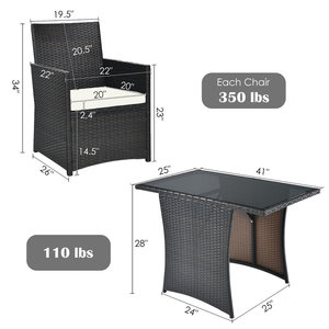 WMT Eco-vriendelijke, weinig onderhoudsbestendige tuinmeubelen, glazen tafel, handgeweven rotan stoelen, Bahce Mobilyasi, patio-tuinsets - Product Image 6