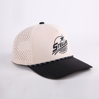 Gorra de golf deportiva de poliéster impermeable personalizada, gorra de béisbol unisex para exteriores, gorras para correr con agujeros cortadas a láser personalizadas con logotipo personalizado