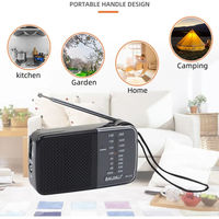 Radio de poche rétro personnalisée multibandes AM FM, récepteur ondes courtes pour extérieur et intérieur, haut-parleur rechargeable intégré