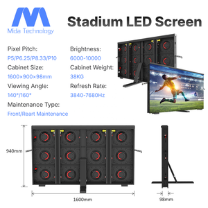 Pantalla LED Perimetral para Estadios Deportivos MIDA, Pantalla de Video para Exteriores, Precio de Fábrica, Pantalla Tipo Banner [Tamaño Estándar de Gabinete 1600*900mm] F - Product Image 3
