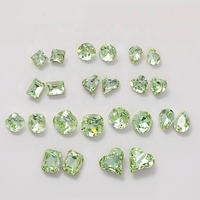 Paso Sico Nail Art Verre Cristal Coupe Style Olive Vert Clair Base Pointue Elliptique Crooked Center Angle Droit Fat Nail