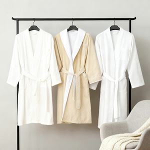 Peignoir de bain en coton <span class=keywords><strong>super</strong></span> doux de haute qualité pour hommes et femmes, idéal pour les hôtels, les salons de beauté et les spas, peignoir unisexe de luxe en nid d'abeille - Product Image 3