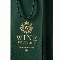 Sac cadeau de luxe pour bouteille, emballage en papier personnalisé imprimé pour champagne, whisky, brandy, cadeaux d'entreprise, sac de vente au détail