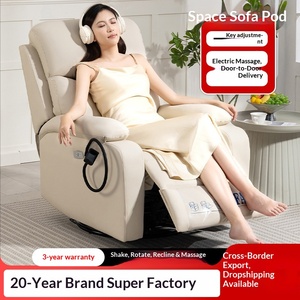 <span class=keywords><strong>Poltrona</strong></span> Massaggiante Elettrica Reclinabile in Pelle, Design Moderno e Minimalista, Girevole e <span class=keywords><strong>Oscillante</strong></span>, per Camera da Letto e Soggiorno - Product Image 3