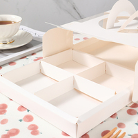 Boîtes à cupcakes en carton pour pâtisserie en vrac Boîte d'emballage pliable à 4 trous en papier pour cupcake et beignet avec fenêtre transparente