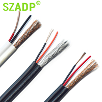 Cable Coaxial Siamese RG6 +2C de Cobre Puro de 75 Ohmios con Cubierta LSZH/PVC/PE, Bobina de 500m, para CCTV, Pasa Pruebas