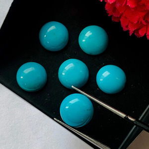 Turquesa Natural de Alta Calidad al por Mayor, Cabujón Redondo de 4x4 mm, Piedra Preciosa Suelta para la Fabricación y Diseño de Joyas - Product Image 5