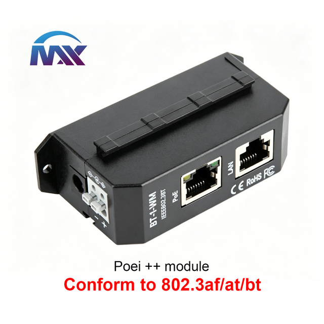 BT-1-WM Single Port 2.5 Gigabit PoE++ (802.3bt) Ethernet Module Injector 90W Output PTZ IP Cameras Desktop Computers