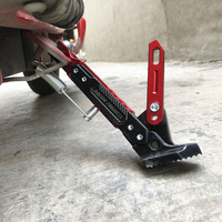 Béquille latérale de moto/scooter en alliage d'aluminium réglable multicolore de haute qualité