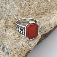 Luxus Big Gem stone Wide Punk Hochglanz 18 Karat vergoldet Edelstahl Antik Big Stones Wand muster Ring für Männer Frauen
