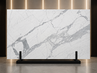 Dalle de marbre blanc Statuario pour revêtement mural haut de gamme, îlot de cuisine, plan de travail de salle de bain, carrelage de sol et panneau mural de fond
