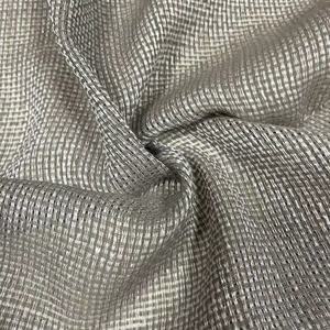 Tissu transparent de rideau ignifuge d'hôtel de style de tissage creux grossier et fou - Product Image 2