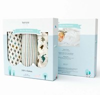 Sac de nuit pour nouveau-né, papier Kraft imprimé personnalisé, bambou, couverture en mousseline, emballage avec boîte