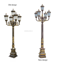 Highlux 3.26M Style européen 5 têtes Led jardin lumière décoration coulée aluminium pôle lumière avec E27 LED ampoule