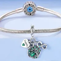 Charmes MULA, perles en argent 925, soleil, étoile, arbre généalogique, trèfle à quatre feuilles, pendentif pour bracelet, collier, bricolage, bijoux originaux pour femme