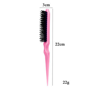Brosse à cheveux en nylon professionnelle personnalisée en gros, peigne à cheveux en plastique, brosse de contrôle des bords multicolores - Product Image 2