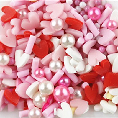 Разные цвета, полимерная глина в форме сердца, наклейки для ногтевого дизайна, декоративные наборы «сделай сам» для ногтевого дизайна, украшения для мобильного телефона