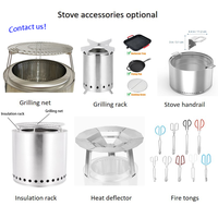Accessoires de foyer portable en acier inoxydable pour table, déflecteur et diffuseur de chaleur pour poêle à bois