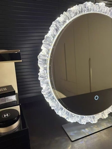 Miroir <span class=keywords><strong>de</strong></span> Maquillage Intelligent Rond pour <span class=keywords><strong>Salle</strong></span> <span class=keywords><strong>de</strong></span> <span class=keywords><strong>Bain</strong></span> et Chambre à Coucher, Idéal pour Hôtels - Vente en Gros Usine - Product Image 5
