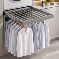 Porte-pantalon coulissant en aluminium peu encombrant, multi-tailles, silencieux et à glissement fluide pour armoire