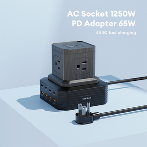 Nouvelles tendances Power Strip Tower Gaming Surge Protector 5 prises CA 10A <span class=keywords><strong>8</strong></span> ports USB avec rallonge de 1.5m pour la maison et le bureau - Product Image 6