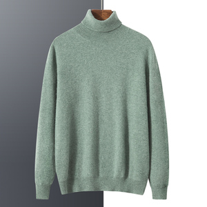 Suéter de <span class=keywords><strong>Cuello</strong></span> Semialto Personalizado para <span class=keywords><strong>Hombre</strong></span>, 100% Cachemira, Color Sólido, con Camiseta Interior de Punto, <span class=keywords><strong>Jersey</strong></span> de Invierno - Product Image 3