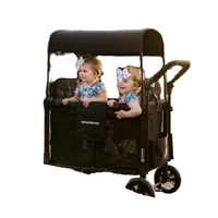 Wagon poussette pliable en acier et cuir pour enfants, approuvé CPSC, capacité de charge de 20 kg, pour enfants de 0 à 6 ans