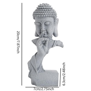 Statue de Bouddha Sakyamuni en résine, le silence est d'or, sculpture <span class=keywords><strong>zen</strong></span> et méditation, décoration de jardin, vente en gros - Product Image 4