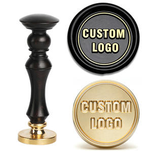 Sceau de cire personnalisé avec logo, manche en bois de santal, tête en cuivre, outil de scellage décoratif - Product Image 1