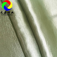 Vente en gros 97% polyester 3% élasthanne tissé acétate métallique miroitant crêpe froissé extensible tache soie tissu pour femmes robe vêtements