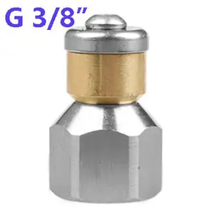 Rotating 3/8" Drain Cleaning Nozzle 8.5 Orifice 4000 PSI Stainless Steel for Sewer Pipe Water Jetter