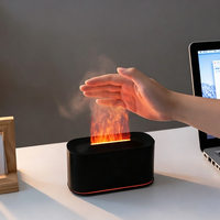 Diffuseur d'arômes à effet flamme grain de bois, humidificateur ultrasonique USB, 7 couleurs, effet feu craquelé, purificateur d'air de bureau, cadeau décoratif