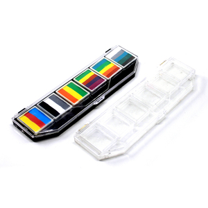Pochoirs professionnels 6 couleurs pour palette de <span class=keywords><strong>peinture</strong></span> pour le visage et le corps fendus Maquillage cosmétique Fournitures de <span class=keywords><strong>peinture</strong></span> corporelle pour enfants et adultes - Product Image 5